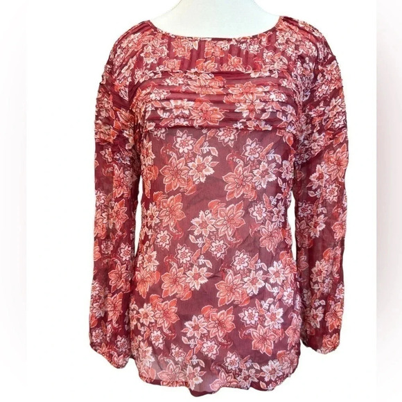 Sundance | 100% Silk Imperial Gardens Floral Semisheer Blouse - Picture 2 of 7